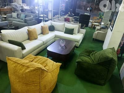 زاوية درزة  مع ٢ بوف.   Corner with 2 pouf