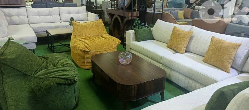 زاوية درزة  مع ٢ بوف.   Corner with 2 pouf 2