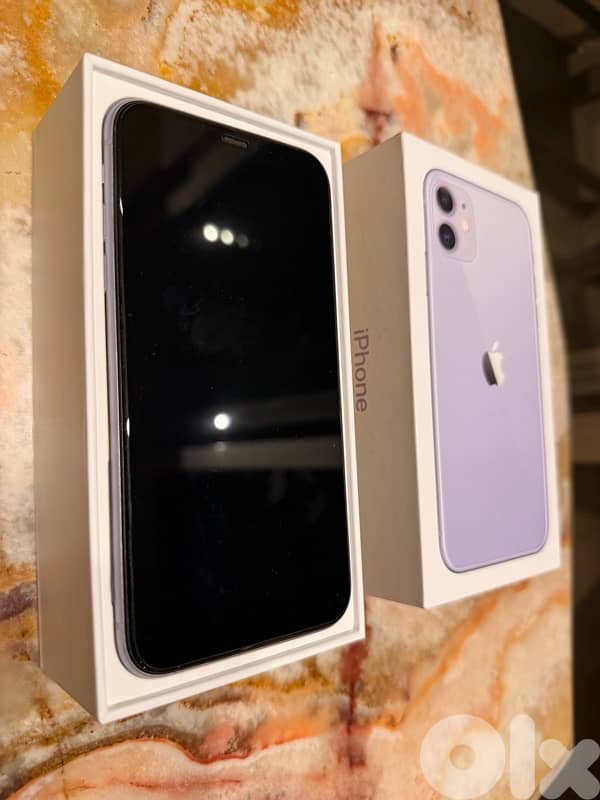 iphone 11 - 128 GB (Light Purple) with box 1
