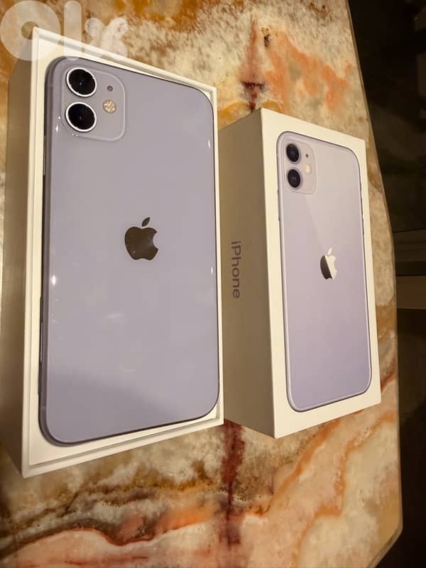 iphone 11 - 128 GB (Light Purple) with box 2