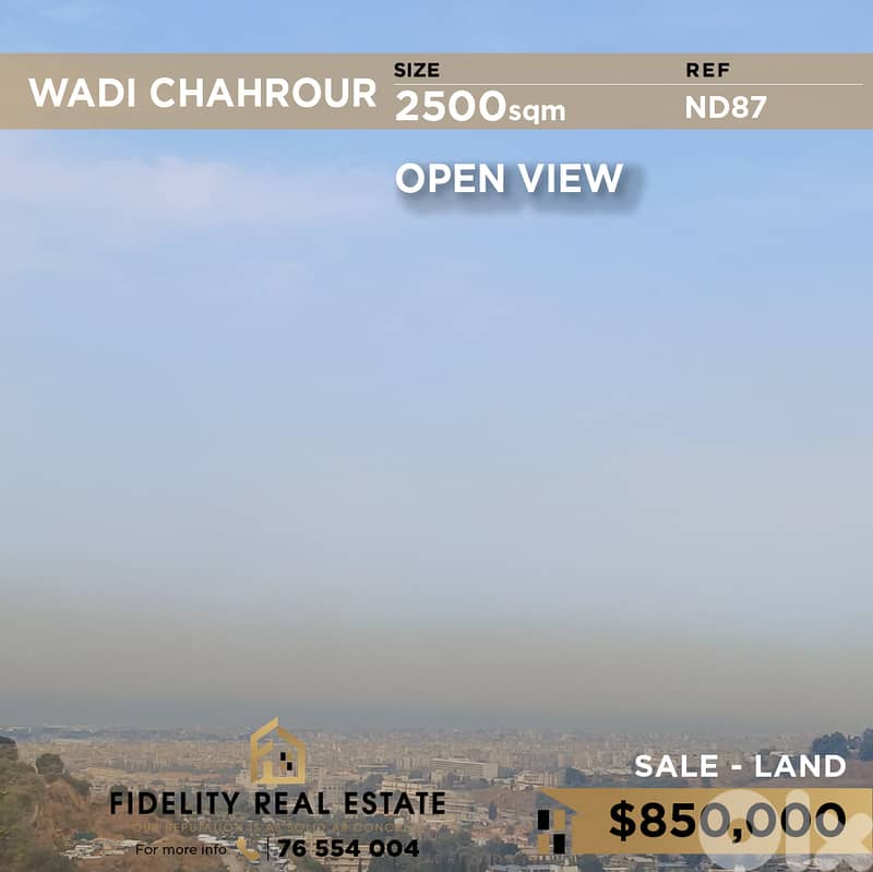 Land for sale in Wadi Chahrour ND87 أرض للبيع في وادي شحرور 0