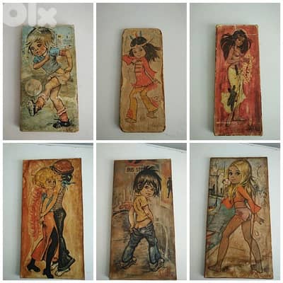 Vintage Idylle paintings on wood - Not Negotiable