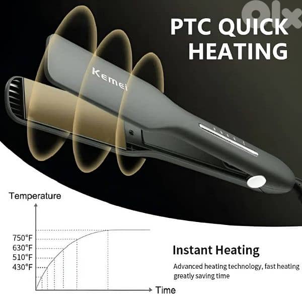 new kemei hair straightener top quality ceramic hair straightener 2