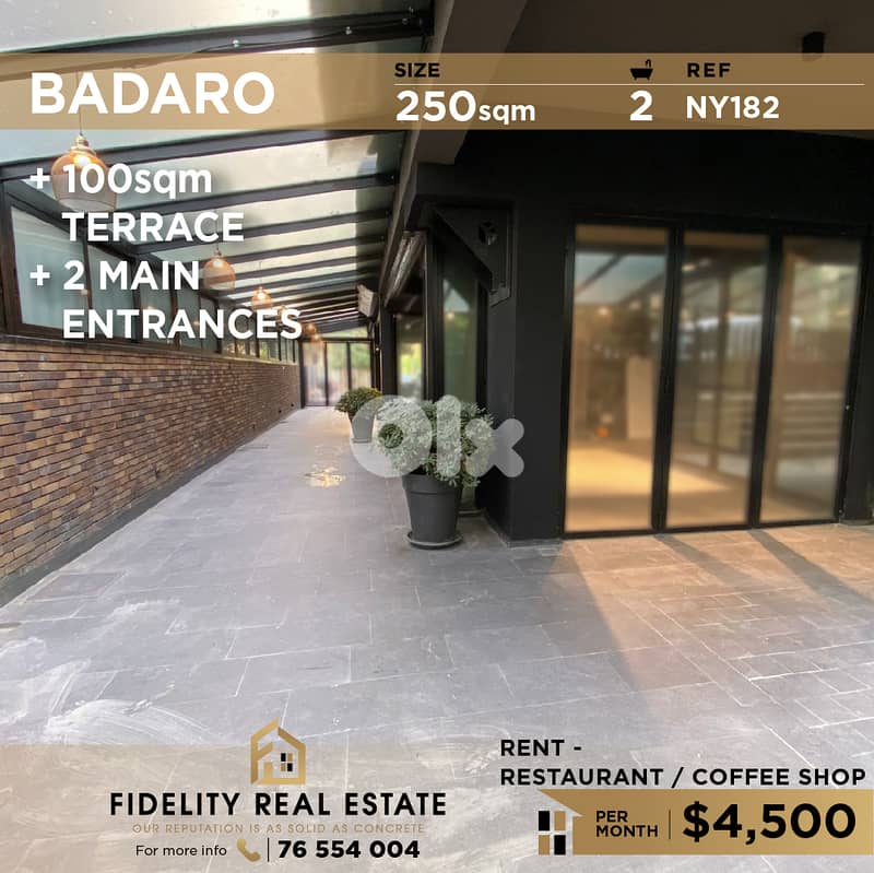 Restaurant for rent in Badaro NY182 مطعم للإيجار  في بدارو 0