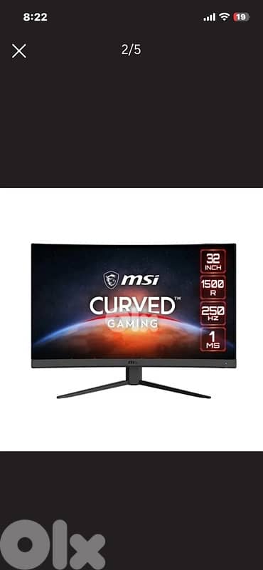 MSI G32C4X Gaming Monitor – 32” Curved, 250Hz 1