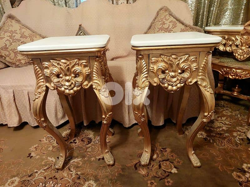 Wooden Golden Tables ( 2 ) طاولة خشب حفر ذهبي عدد ٢ 10