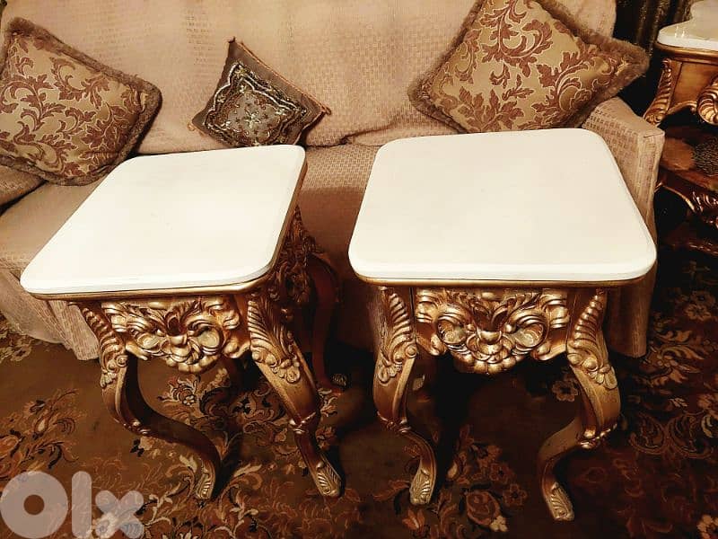 Wooden Golden Tables ( 2 ) طاولة خشب حفر ذهبي عدد ٢ 11