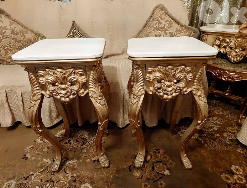 Wooden Golden Tables ( 2 ) طاولة خشب حفر ذهبي عدد ٢ 13