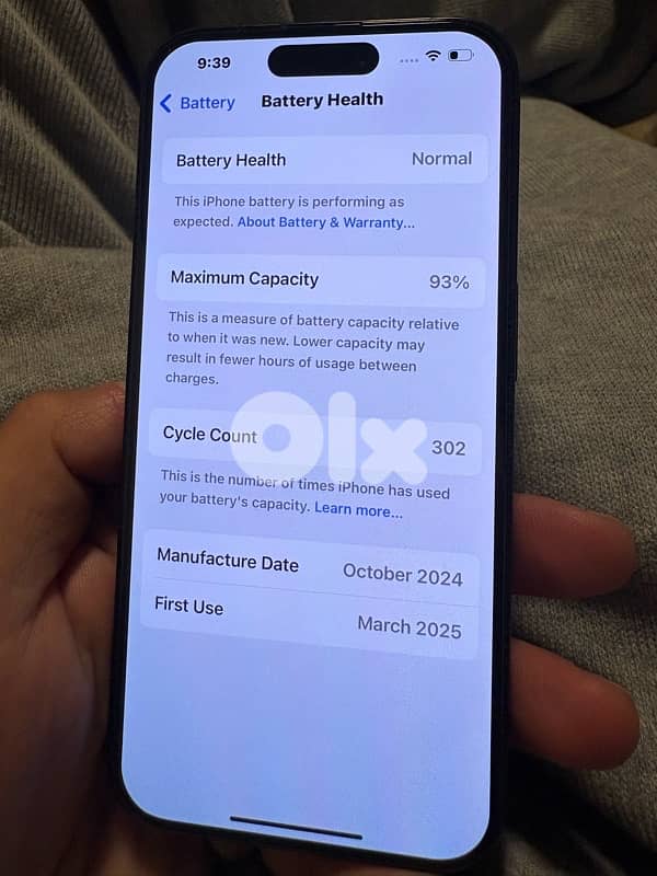 iphone 15 pro 256G battery 93% 5