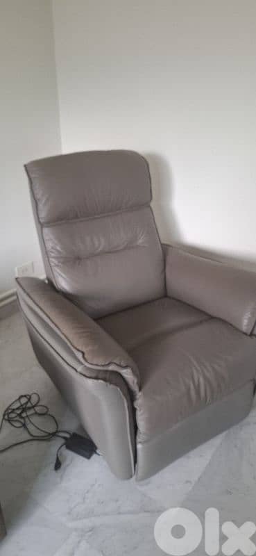 Sofa electric real leather