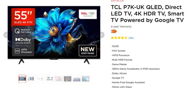 TCL TV QLED 55P7K