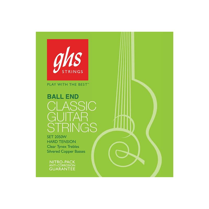 GHS 2050W Classic Guitar Strings Hard Tension Ball End Regular 0