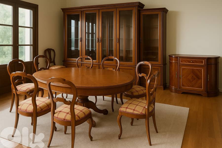 تصفية بداعي السفر Full Dining Room (New) غرفة سفرة كاملة خشب سنديان 0