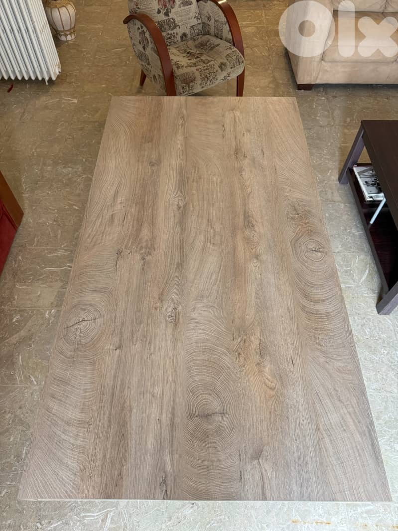 Dining Table for 6 – Beige Wood with Black Striations (2019) 2