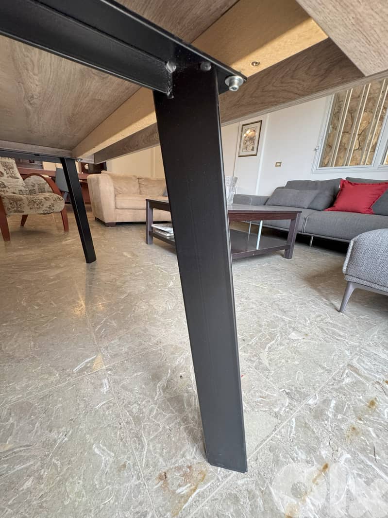 Dining Table for 6 – Beige Wood with Black Striations (2019) 6