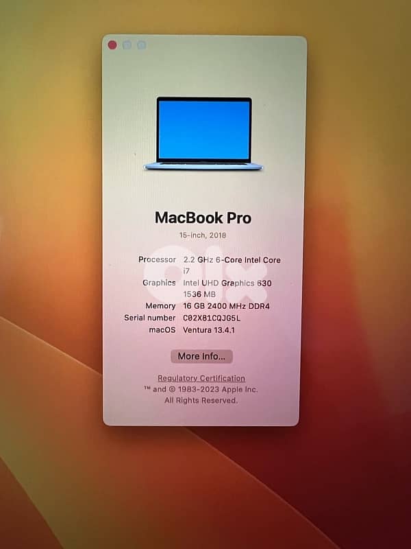 Macbook pro 2018 - i7 - 15" 3