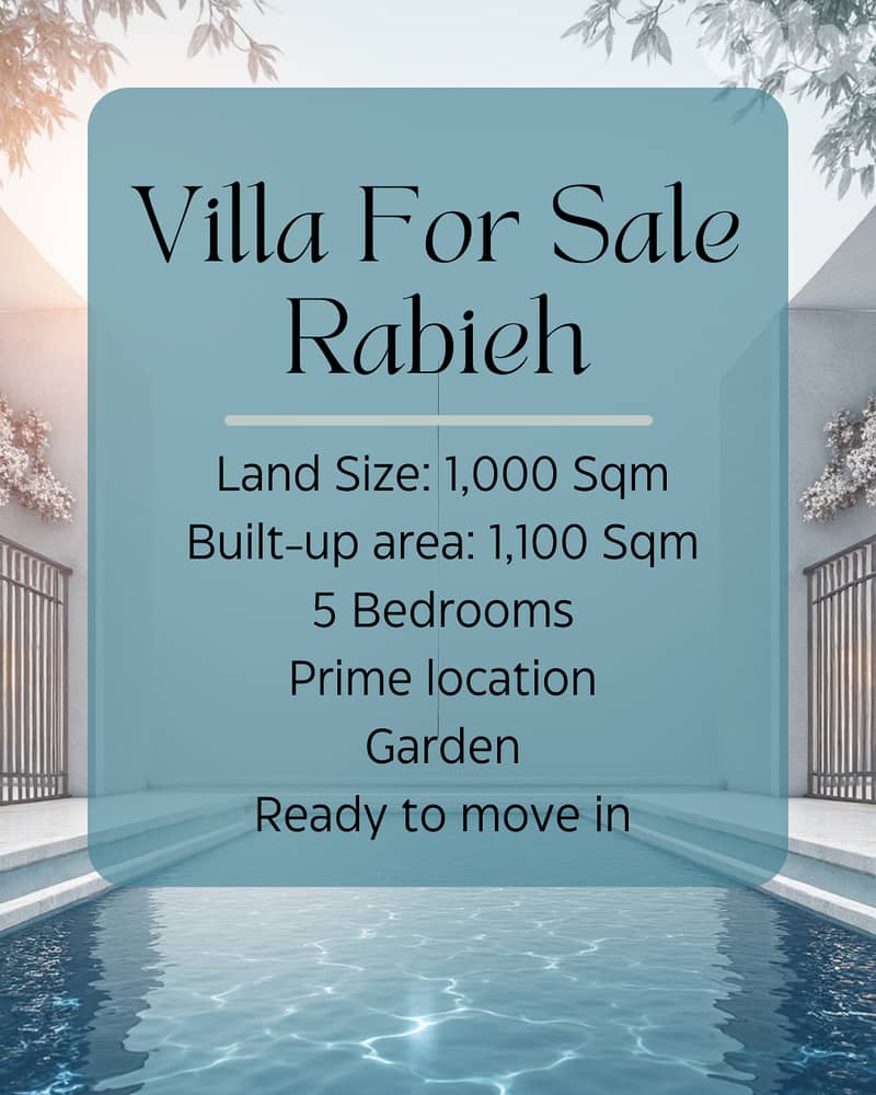 Villa For Sale in Rabieh - فيلا للبيع في الرابيه 0