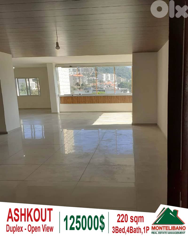 220 sqm Duplex For Sale in Ashkout (عشقوت) with Open View 0
