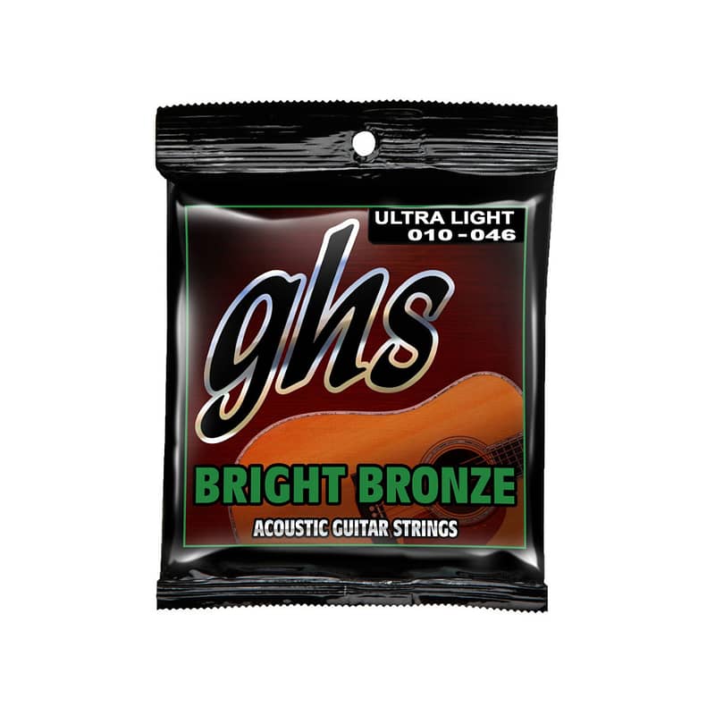 GHS Bright Bronze 80/20 BB10U Acoustic Guitar Strings, Ultra Light (10 0