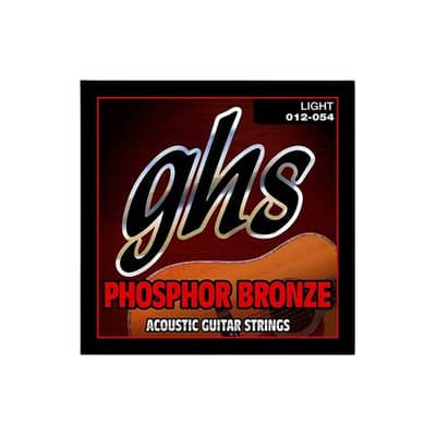 GHS Strings S325 Phosphor Bronze Acoustic Guitar Strings, Light (12-54