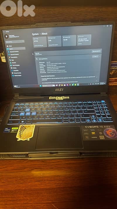MSI GAMING LAPTOP CYBORG 15 A12V RTX 4050