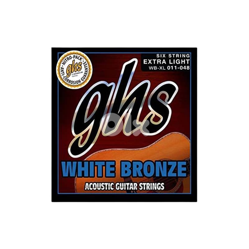 GHS Strings WB-XL White Bronze Acoustic Electric Guitar Strings, Extra 0
