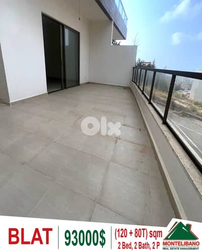 120 sqm Apartment For Sale in Blat (بلاط) with 80 sqm Terrace