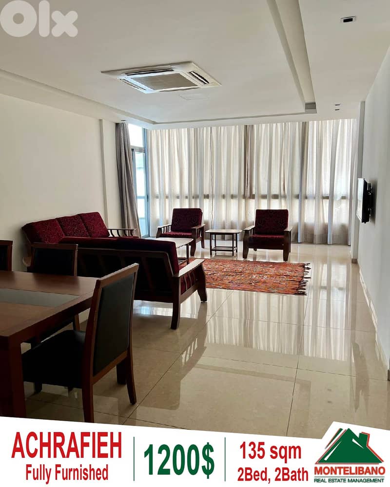Fully Furnished 135 sqm Apartment For Rent in Achrafieh (أشرفية) 0