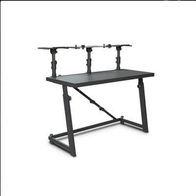 Gravity DJ Desk with Adjustable Loudspeaker and Laptop Trays
