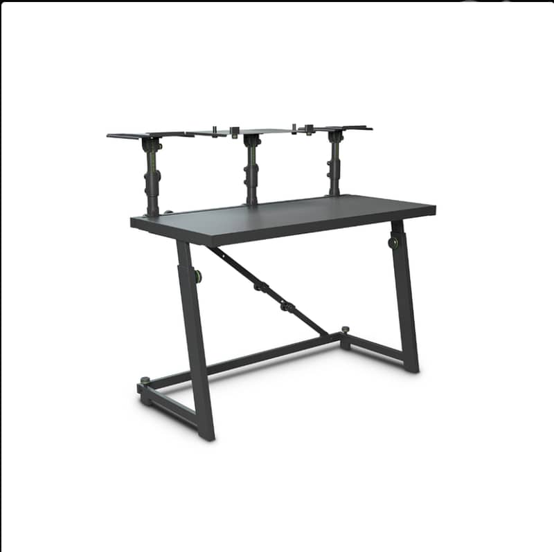 Gravity DJ Desk with Adjustable Loudspeaker and Laptop Trays 0