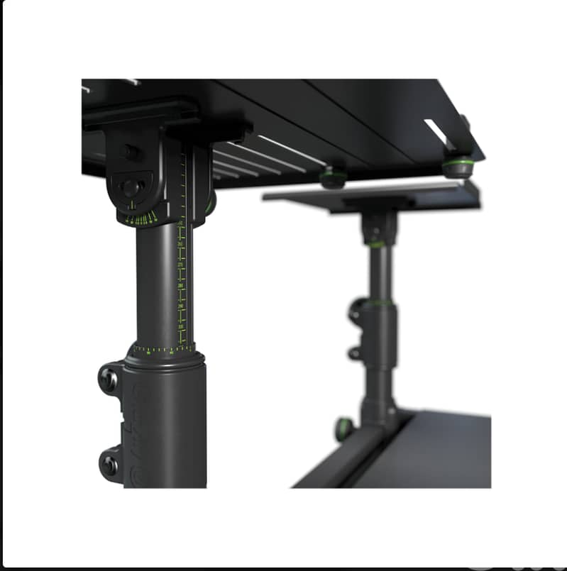 Gravity DJ Desk with Adjustable Loudspeaker and Laptop Trays 2