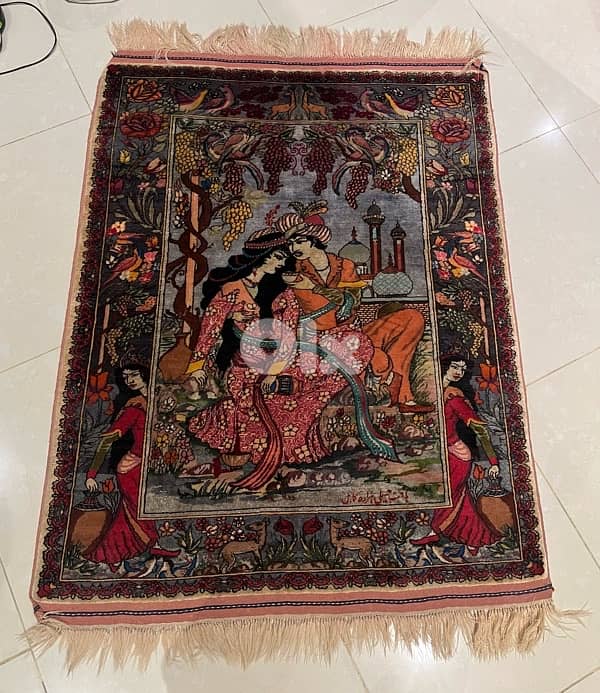 سجادة إيرانية أصلية يدوية الصنع/Handmade Persian Silk Rug 0