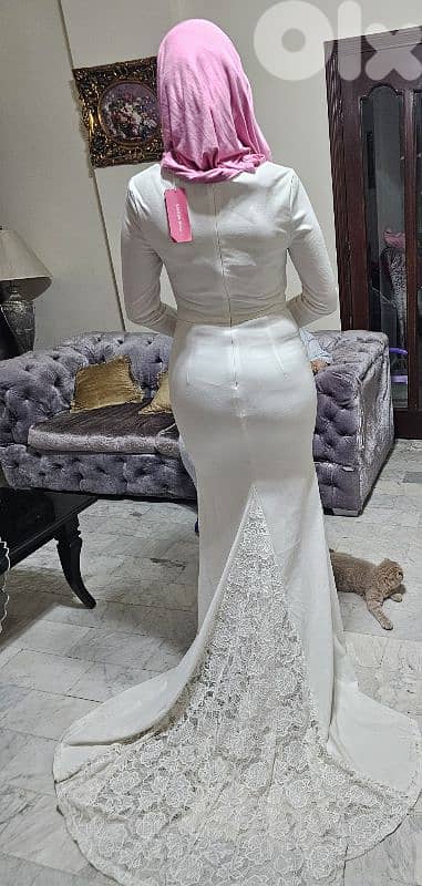 فستان ابيض سهره 0