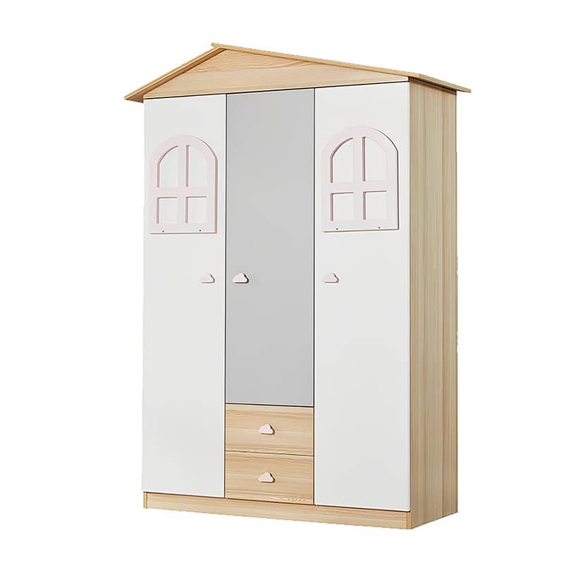 Wooden Wardrobe with 2 Drawers - خزانة ملابس خشبية مع درجين 0