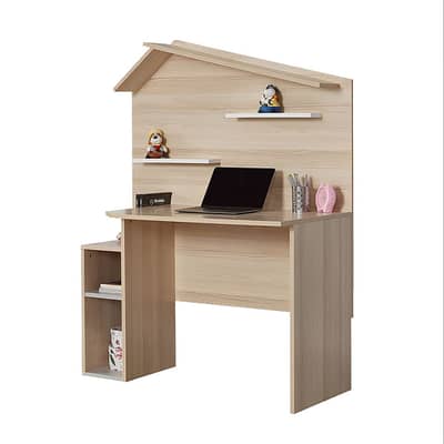 Wooden Study Desk with 2 Shelves - مكتب دراسة خشبي مع رفّين