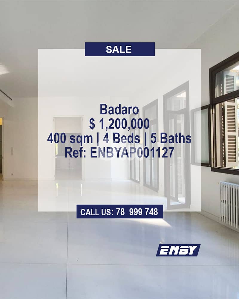 Apartment for Sale in Badaro | Spacious | Attractrive Price 0