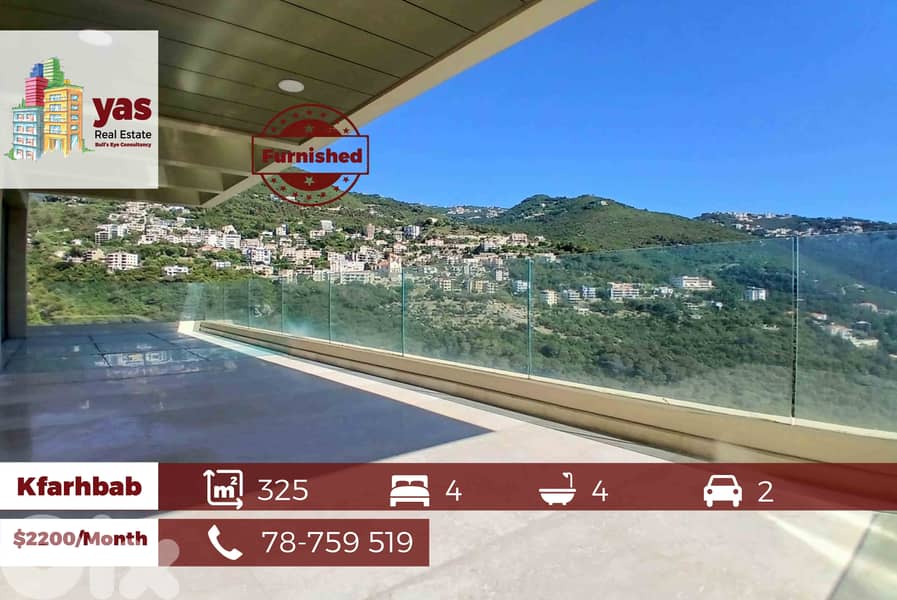 Kfarhbab 325m2 | Last Phase | Panoramic Mountain & Sea View |Rent YV | 0