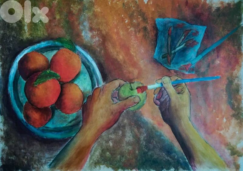 acrylic paint on cardboard 0