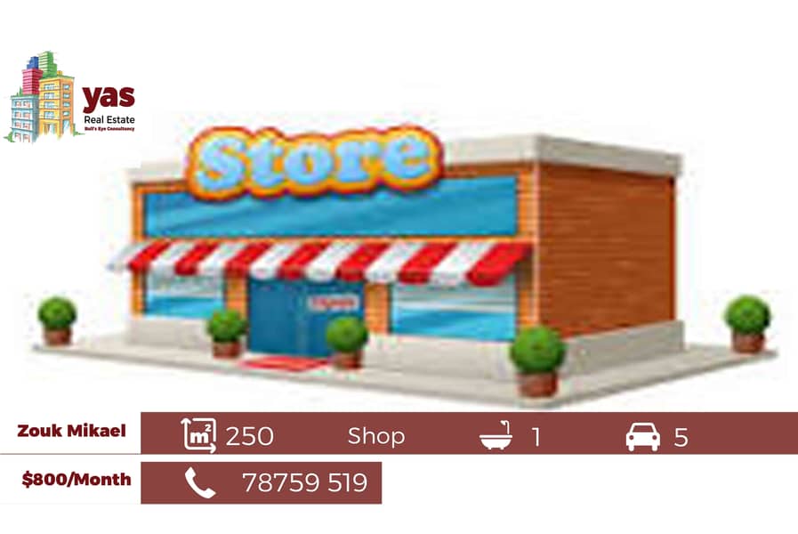 Zouk Mikael 250m2 | Shop/Showroom | Perfect Investment | Rent | EH/YV 0