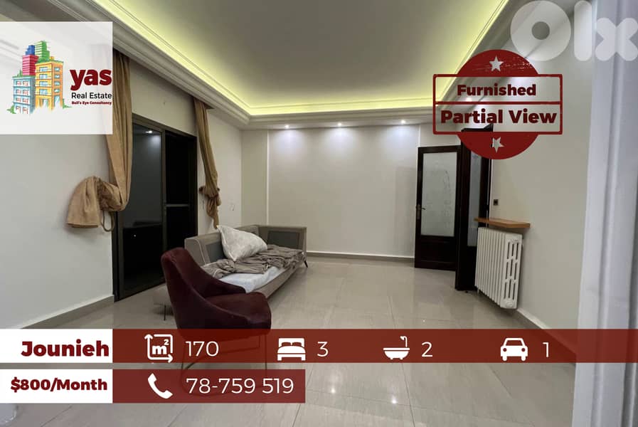Jounieh 170m2 | Rent | Furnished | Prime Location | Catch  | EH 0
