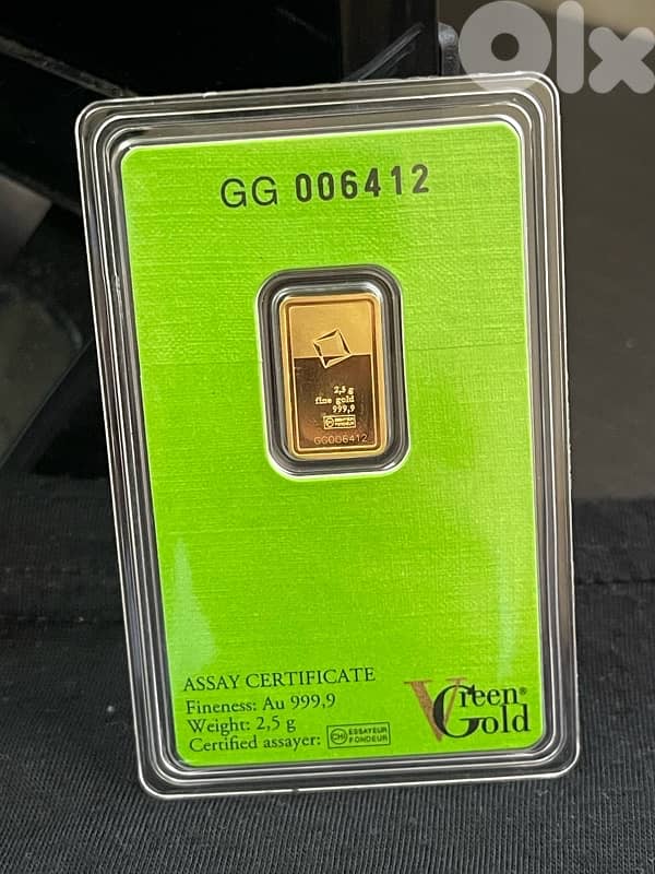 Gold Valcambi Suisse Ounse 2,5 Gr Limited Green Edition 0