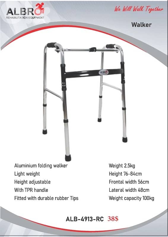 Aluminum Foldable Walker ووكر قابلة للطي 0