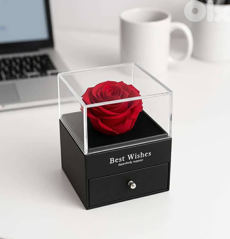 Red Eternal Rose in a Luxury Leather Box 0