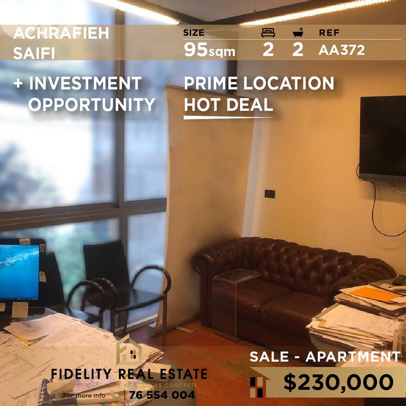 Apartment for sale in Achrafieh AA372 شقة للبيع في الأشرفية 0