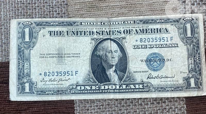 عملة عملات قديمة ١$ ستار نوت سنة ١٩٣٥ 0