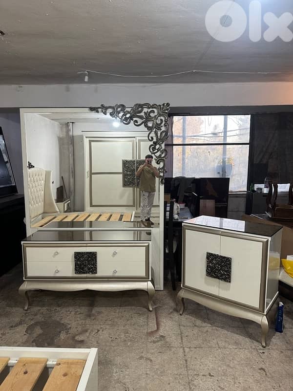 ‏غرفة نوم مصرية خشب زان بعدها شبه جديد 6