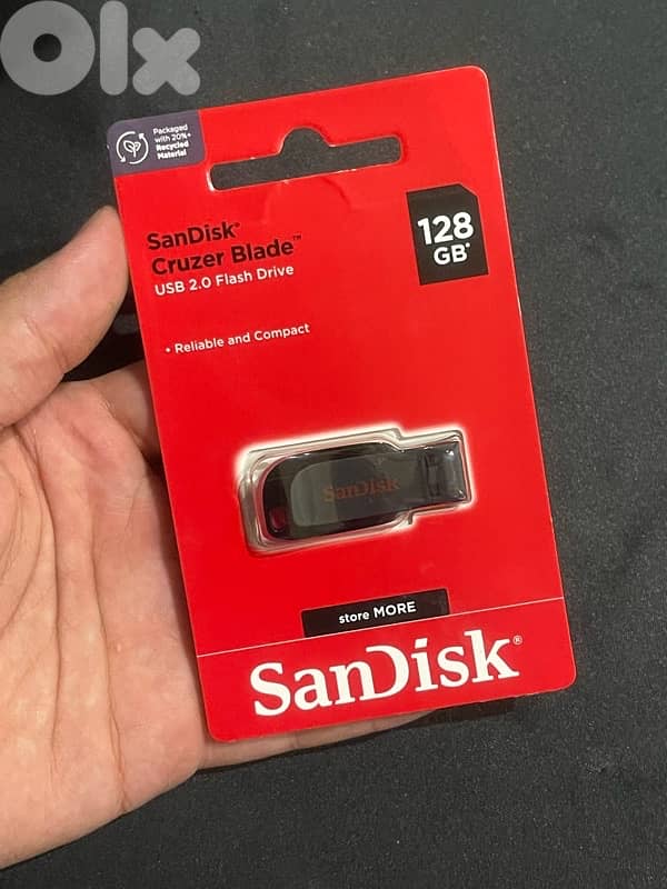 SanDisck Cruzer Blade USB 2.0 Flash Drive 128GB 0
