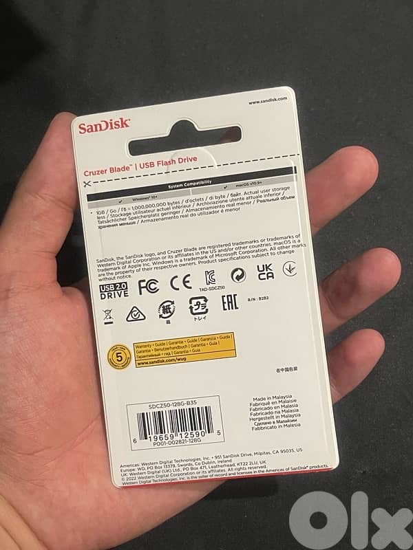 SanDisck Cruzer Blade USB 2.0 Flash Drive 128GB 1