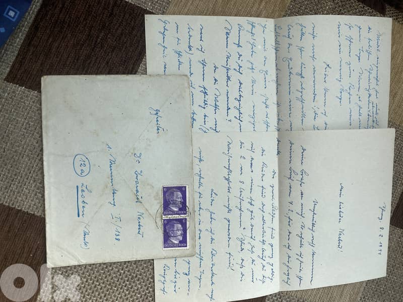 رسالة بالبريد العسكري freldpost من الجنود الالمان في الجبهة ١٩٤٤ 0