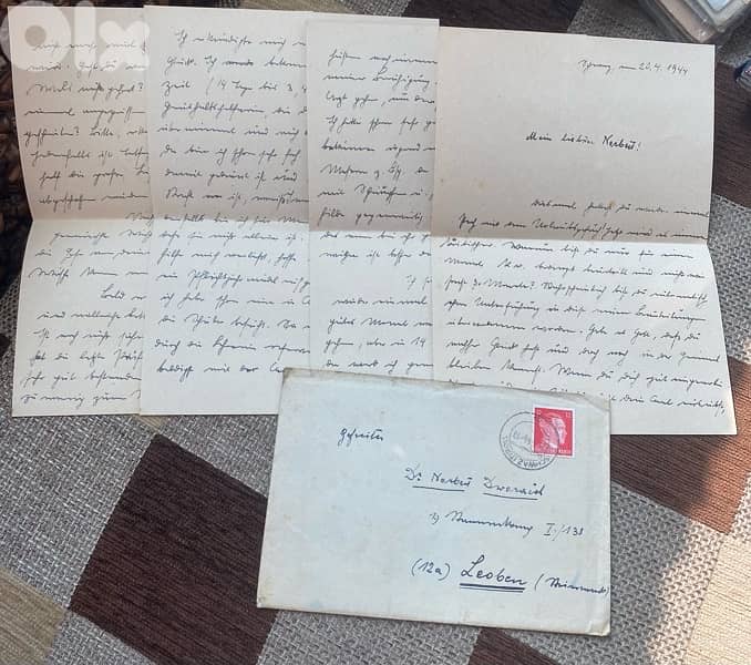 رسالة بالبريد العسكري freldpost من الجنود الالمان في الجبهة ١٩٤٤ 0